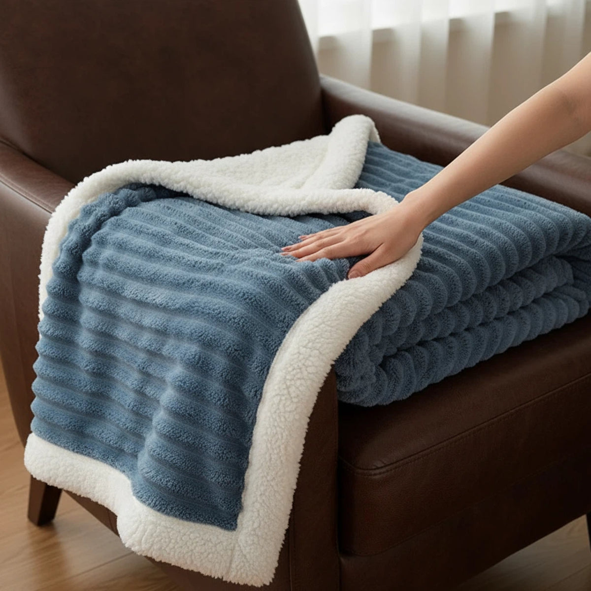 The Cloud-Soft Striped Throw, size guide
