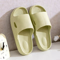 The Cloud Step Slippers, worn at home