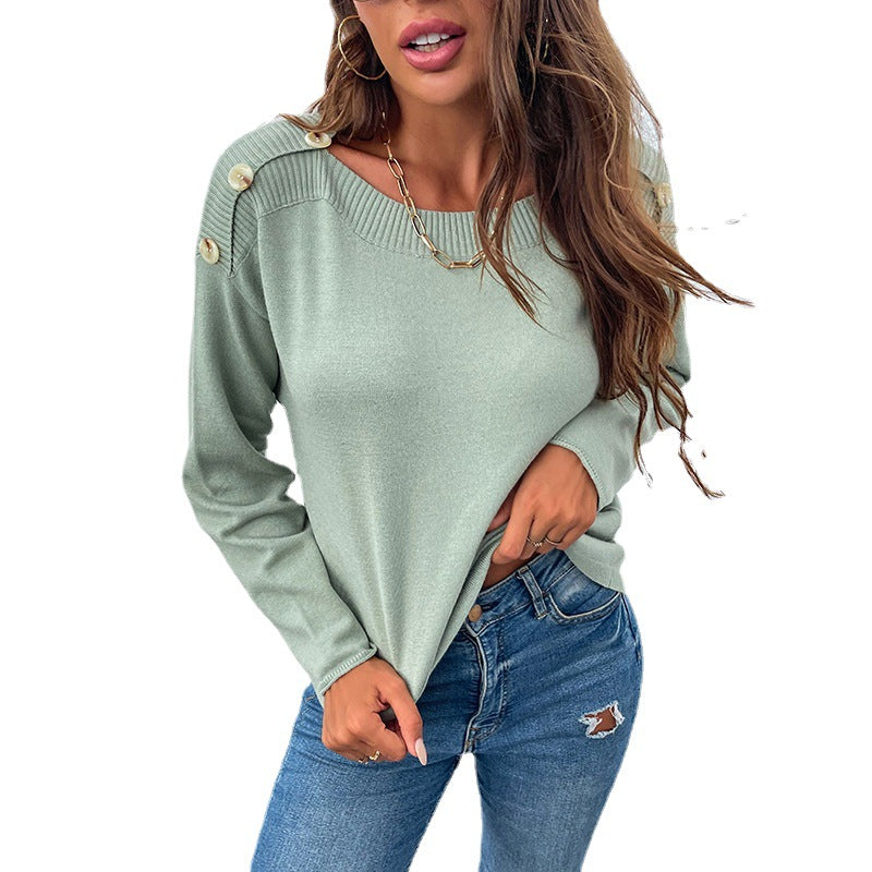 The Button-Shoulder Knit Sweater, color option