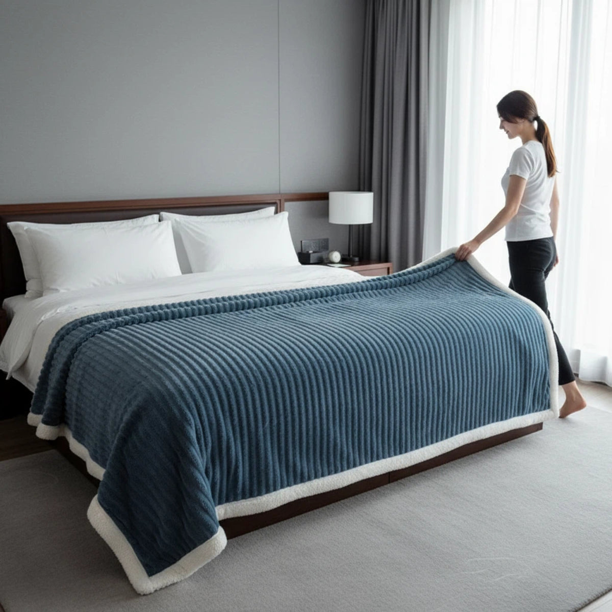 The Cloud-Soft Striped Throw, color option