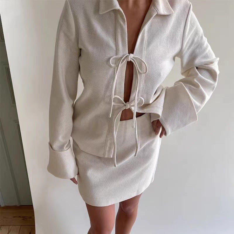 The Lace-Up Cardigan Jacket, lace-up detail
