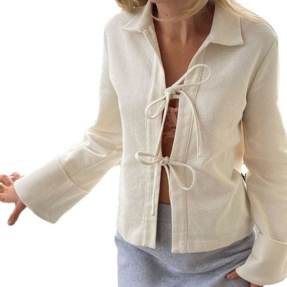 The Lace-Up Cardigan Jacket, back view